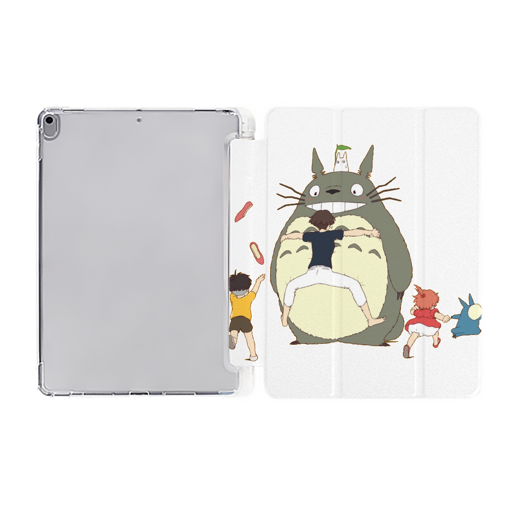 （画像用） となりのトトロ 草壁メイ 草壁サツキ My Neighbor Totoro Satsuki Kusakabe Mei Kusakabe IPad ケース ペン収納付き 三つ折りスタンド PUレザー×シリコン 対応機種9.5/10.5/10.9インチ